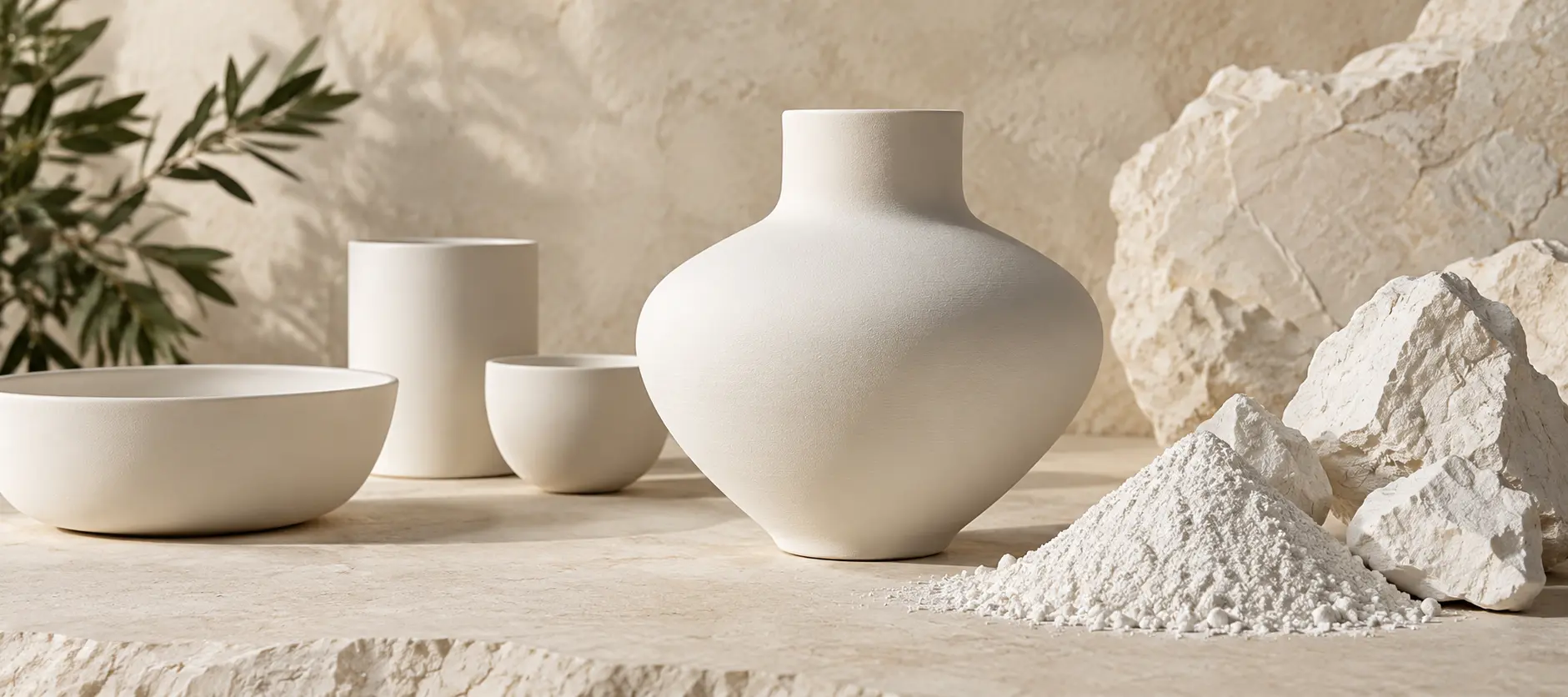 Kaolin mineraliyle birlikte seramik ve porselen ürünler